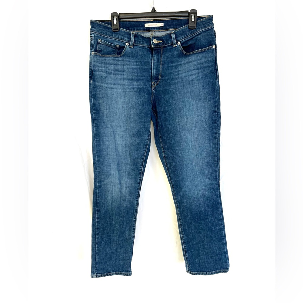 Levi’s classic straight jeans medium wash blue 29” inseam womens size 12